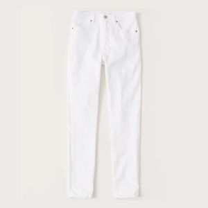 Abercrombie High Rise Cropped Ankle Jeans in White